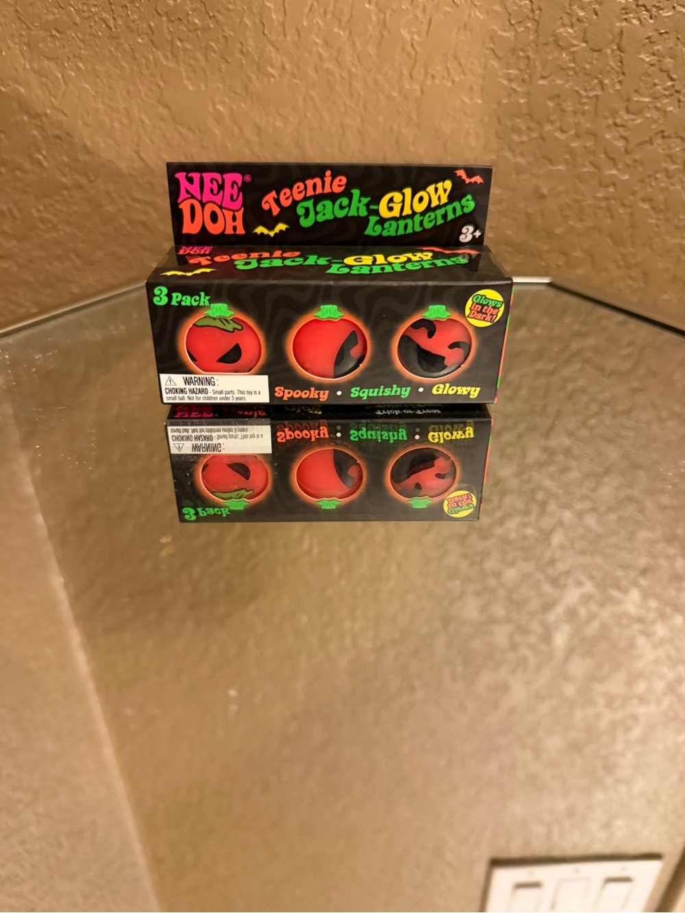 Nee Doh Teenie Jack-Glow Lanterns - Orange (3 Pack)